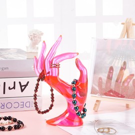 PandaHall Ring Hand Holder, OK Shape Hand Bracelet Ring Organiser Hand Jewellery Display Holder Jewellery Stand Watch Stand Support Wedding Ring Jewellery Display Case Display for Home Retail Organisation