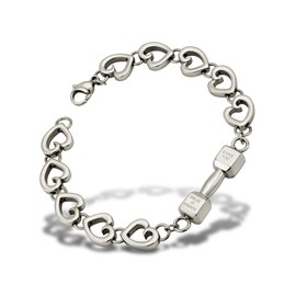Shields of Strength Women's Love Fitness Bracelet with Mini Luke Dumbbell-Luke 1:37