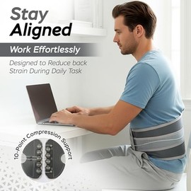 Soporte de espalda para aliviar el dolor de espalda baja  Cinturón de apoyo lumbar ajustable para hombres y mujeres  Soporte de espalda de malla