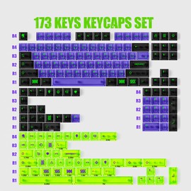 JOMKIZ 173 Keys Crystal Transparent Keycap Set,Custom Cherry Profile Backlit Keycap,for Cherry Gateron MX Switches Mechanical Keyboards(Transparent)
