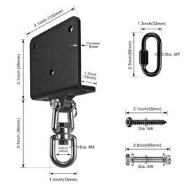 Punching Bag Hanger for Heavy Bag 1000 LB Capacity Beam Mount Hardware 360° Rotation Boxing Bag Ceiling Mount I-Beam Heavy Bag Hanger with Carabiner