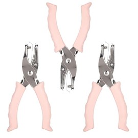 Zerodis Perforadora de un orificio de 3 Piezas, Perforadora de papel de mano para manualidades con mango de mano suave rosa Perforadora de papel para 