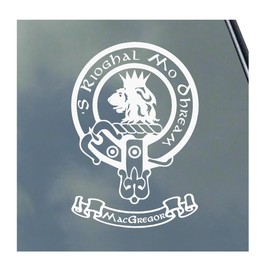 MacGregor (Gregor) Scottish Clan Vinyl Sticker Decal Tartan with Banner Option Family