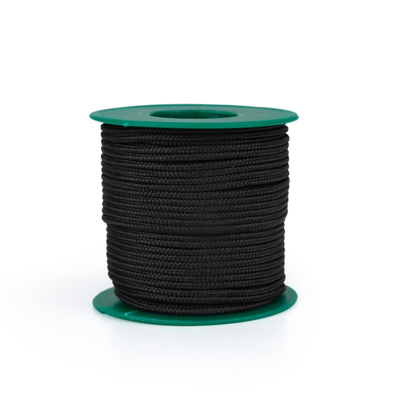 Black Cord, 2mm, 25m, Braided, Non-stretch, Strong, Durable, For General