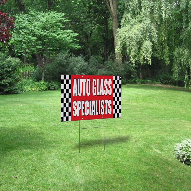 Fastasticdeals Weatherproof Yard Sign Auto Glass Specialists Body Shop Car