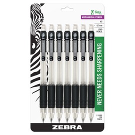 Zebra Z-Grip Mechanical Pencil 0.7mm 7 Pack, Black (52471)