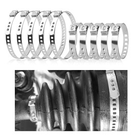 10PCS CV Boot Clamps Kit,Adjustable Tie Rod Boot Clamp for Secure Fixing Hose/Shaft Axle Boots,Universal Stainless Steel CV Axle Boots Clamp Car Accessories for Most Vehicles