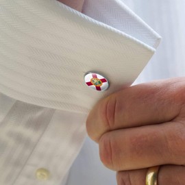 GRAPHICS & MORE Florida State Flag Round Cufflink Set Silver Color