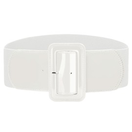 VONMELLI Elastic Wide Women Belts Vinatge Stretchy Belts for Women Fashion Ladies Waist Belt for Dress, White L
