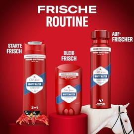 Old Spice Whitewater Set mit Deo Stick für Männer (50 ml) und 3-in-1 Duschgel & Shampoo Herren (250 ml), 48 h Frische, 0% Aluminiumsalze, keine weißen Rückstände und gelben Flecken