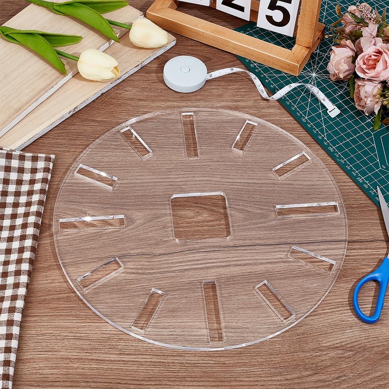 BENECREAT Clock Router Templates, 30cm Acrylic Router Inlay Template, Circle
