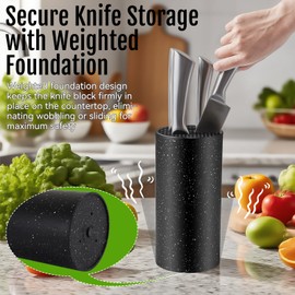 Universal Knife Block Without Knives: Qoosea Knife Block Detachable Knife Storage Space Saver for Kitchen Knife Organizer Black
