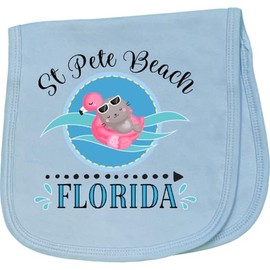 inktastic St Pete Beach Florida Vacation Gift Baby Burp Cloth Light Blue 369c7
