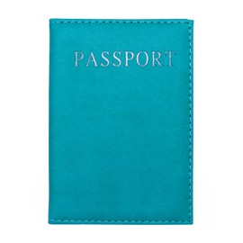 Spirtan Passport Holder Travel Wallet Small Documents Organizer Case Family Card Holder (Light Blue)