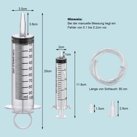 Syringe 100 ml, bubble syringe, plastic syringe, dosing syringe for brake bleeder, feed syringe, marinating syringe and suction syringe with hose (3, 100 ml)