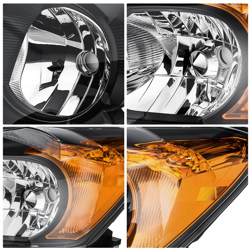 Preenex Headlights For 2009-2012 Toyota RAV4 Black Housing Headlamps Pair