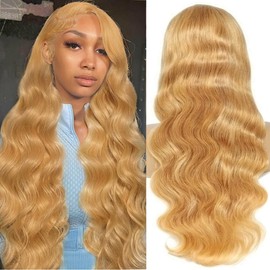 ediere Honey Blonde HD Lace Front Wigs Human Hair Pre Plucked with Baby Hair 13x4 Blonde Body Wave Lace Front Wigs Human Hair for Women 180 Density #27 Colored Glueless Wigs Human Hair 30 Inch