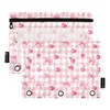 PDYRLEN Binder Pencil Pouches, Bow and Cherry Pencil Case with