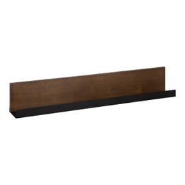 Kate and Laurel Ubbard Modern Decorative Floating Wall Shelf, 30 x 4, Walnut Brown and Black, Transitional Hanging Wood and Metal Floating Shelves for Wall Decor
