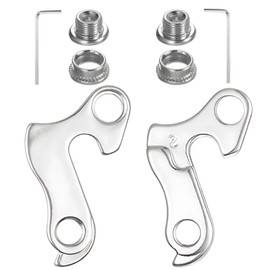 Derailleur Hanger for Shimano & Cube Bicycle, Pack of 2 Bicycle Rear Hook with 2 Keys, Rear Derailleur Hanger, Bicycle Suspension Gear Hook with Screws, Bicycle Replacement Parts