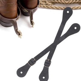 LSTORENICE 1 Pair Spur Straps Spur Belt for Equestrian Imitation Leather Spur Tag with Alloy Buckle for Boots for Equestrian Supplies with Buckle Durable Western Men Woman Cowboy Cowgirl (Black)
