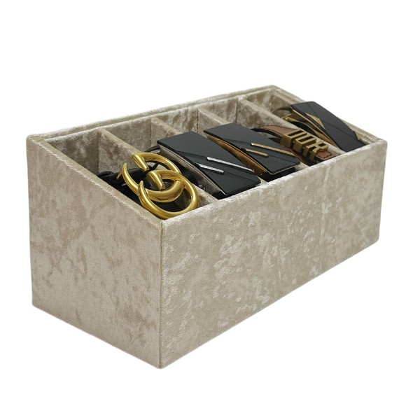 AgentMoon Belt Storage Organizer with 6 Compartments,Belt Protection Box.Luxury Velour