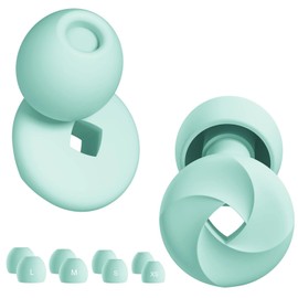 Moizia Noise Cancelling Ear Plugs for Sleeping Earplugs 33dB Ear Protection for Musicians, Motorcycles, Travel, Swimming and Noise Sensitivity + 8 x Ear Pads XS/S/M/L (Turquoise Blue)