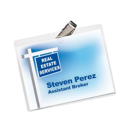Office Depot® Brand Top-Load Name Badge Holders, Clip-Style, 3" x 4", Clear, Box of 40