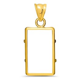 Roy Rose Jewelry 14K Gold Tab Back Frame Pendant For Swiss Pamp Suisse Credit Bar Frame Mounting Bezel - 5 gram