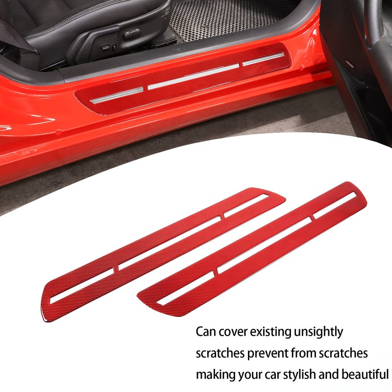 Lcojicep Car Door Sill Guard Trim StickerCompatible with Corvette C6