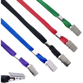 Specialist ID Bulk 50 Pack - Premium Lanyards with Bulldog Clip - Heavy Duty 3/8 Wide Neck Strap I'd Badge Holder w/Metal Alligator Clip for Slot Hole Name Badges - Secure Non-Breakaway (Assorted)