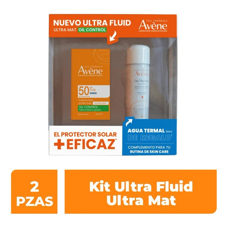Avene Kit Ultra Fluid Mat Ata Momento Aplicación Día Noche