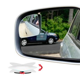 Ampper Blind Spot Mirror Fan Shape, HD Glass Frameless Stick on Adjustabe Few Convex Wide Angle Rear View Blind Spot Car Mirror for Car Blind Spot, Pack of 4
