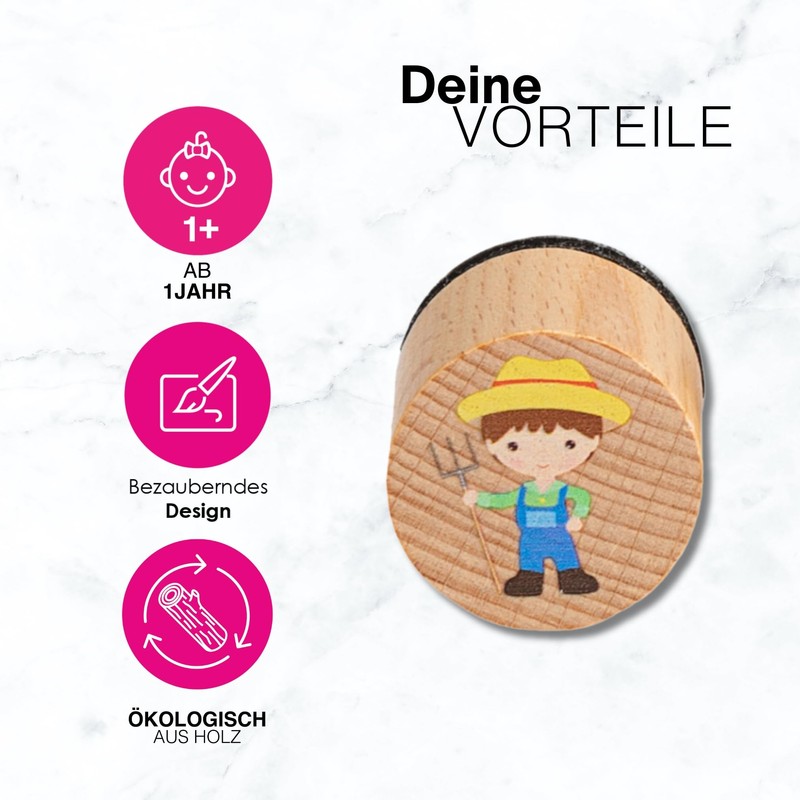 KNETÄ Wooden Stamp Set Bauärnhof Gift Idea for Children