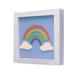 Leisure Arts Shadow Box 5.5" x 6" Rainbow, 7 Piece kit, Shadow Boxes, 3D Shadow Box for Beginners, DIY Wood Projects, Wooden 3D Puzzles, Wood Kits for All Ages