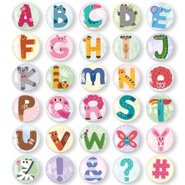 MORCART Children's Magnets, Animal Letters Fridge Magnets for Magnetic Board, Fridge Whiteboard, Notice Board, Kitchen, Funny Letters, Magnets, Decorative Gifts, Pack of 30