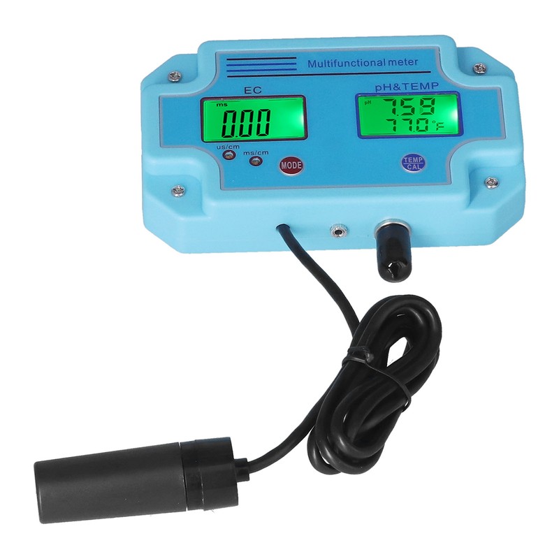 PH EC Temperature Meter DC 6V High Accuracy Portable LCD