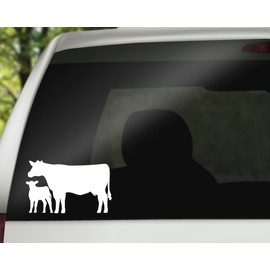 Cow & Calf Decal | Ranch Car Sticker | 6.5" x 4" Size | Made in USA