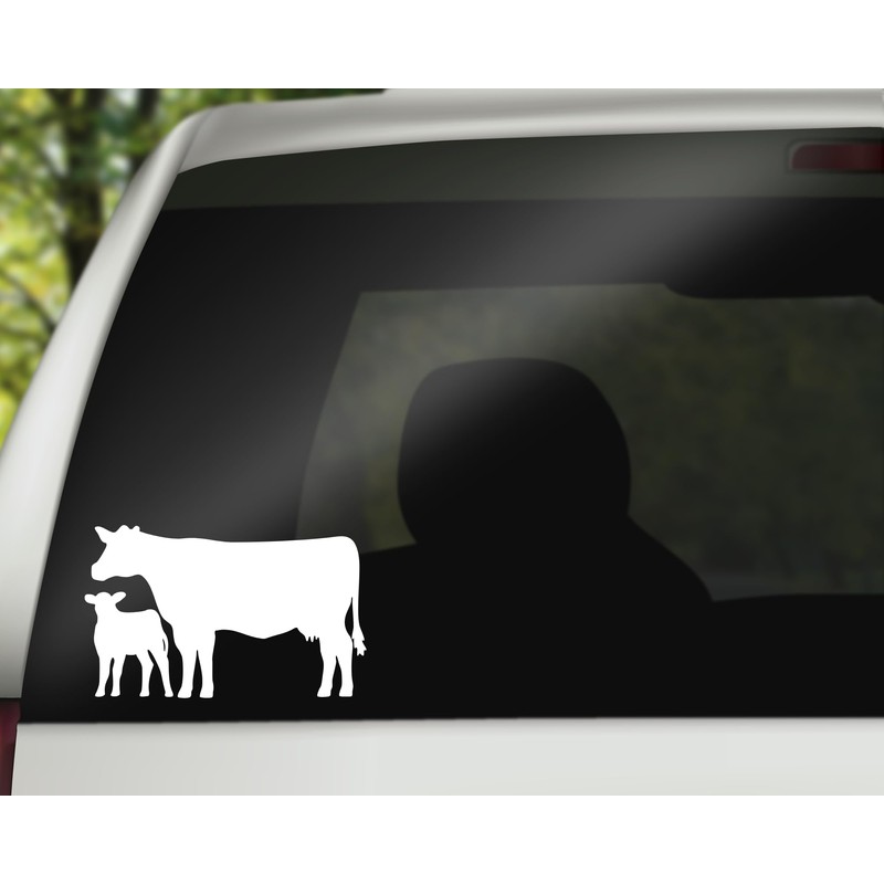 Cow & Calf Decal | Ranch Car Sticker | 6.5"