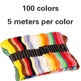 100 Colours Embroidery Thread, Yarn, Embroidery Thread Set, Bracelets Knotting, Bands for Bracelets, Friendship Bracelets, Knotting Yarn, Pearl Yarn, Embroidery Set Adults, for Braiding, Crafting,