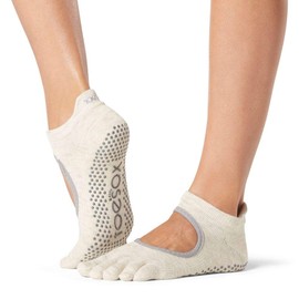 toesox Grip Full Toe Bellarina, oatmeal