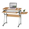 Techni Mobili Compact Computer Desk With Side Shelf And Keyboard