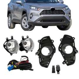 labwork Fog Lights Left and Right Side Assembly Replacement for Toyota Rav4 2019 2020 2021 with Bulbs Switch Wiring Kit