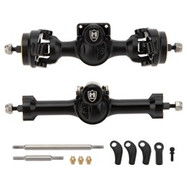 MEUS RACING SCX30 Axles with Universal Axle Shafts for Axial 1/30 SCX30 RC Crawler Upgrades (Black)