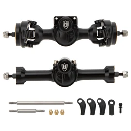 MEUS RACING SCX30 Axles with Universal Axle Shafts for Axial 1/30 SCX30 RC Crawler Upgrades (Black)