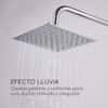 Regadera Tipo Lluvia de Acero Inoxidable con Brazo de Pared