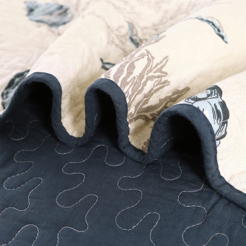 Coastal Quilts Queen Size, 3-Piece Starfish Shell Pattern Queen Beach
