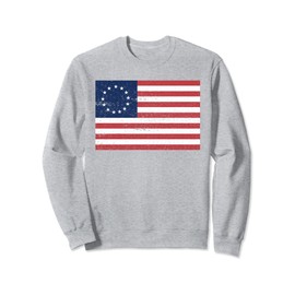 Betsy Ross 13 Star American Flag Distressed Sweatshirt