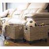 PEMAR Set 2 Nesting Natural Wicker Rolling Storage Baskets on