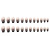 Juneyemo 24pcs Short Coffin False Nails Glossy Square Stick on